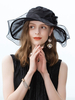 Femmes Vintage Chapeau Noir Polyester Volants Chapeau Accessoire Costume Rétro Déguisements Halloween