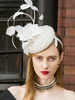 Femmes Vintage Chapeau Plumes Tulle Blanc Vintage Accessoires De Cheveux Déguisements Halloween