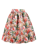 Femmes Vintage jupe Flamingo Imprimé rétro Swing Jupe