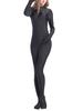 Femmes Zentai Jumpsuit Déguisements Halloween Justaucorps Noir Lycra Spandex Catsuit