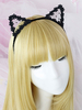 Fermoir Cheveux Doux Lolita Dentelle Chat Floral Oreille Noir Accessoire Cheveux Lolita Déguisements Halloween
