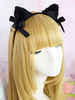 Fermoir Cheveux Lolita Doux Bell Bow Cat Oreille Noir Accessoire Cheveux Lolita Déguisements Halloween
