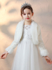 Fille de fleur enveloppe ivoire manches longues manteau en fausse fourrure vêtements dextérieur dhiver pour fille de fleur