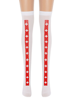 Fille Saloon Bas Croix Blanche Genou Chaussettes Hautes Halloween Cosplay Costume Accessoires