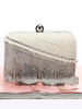 Flapper 1920s Clutch Bags Great Gatsby Silver Strass Tassel Beaded Cross Body Sacs Déguisements Halloween