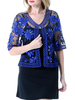 Flapper Dress Cape années 1920 Great Gatsby Accessory Blue Sequin Retro Costume Accessoires Déguisements Halloween