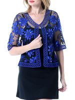 Flapper Dress Cape années 1920 Great Gatsby Accessory Blue Sequin Retro Costume Accessoires Déguisements Halloween