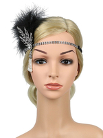 Flapper Headpieces Années 1920 Great Gatsby Bandeau Femmes Plume Strass Perle Rétro Accessoires De Cheveux Déguisements Halloween
