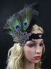 Flapper Headpieces Années 1920 Great Gatsby Retro Accessoires de Cheveux Paillettes Paon Feather Femmes Bandeau Déguisements Halloween