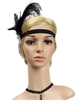 Flapper Headpieces Feather Femmes Rétro Accessoires de cheveux années 1920 Great Gatsby Headband Déguisements Halloween