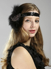Flapper Robe Accessoires années 1920 Great Gatsby Accessoire Plumes Paillettes Strass Costume Rétro Femmes Bandeau Déguisements Halloween