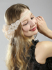 Flapper Robe Accessoires Nude Plumes Perle 1920 Grand Gatsby Accessoire Femmes Flapper Headpieces Déguisements Halloween