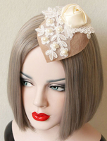 Fleur bibi chapeaux chapeaux mariage Perle en dentelle appliques