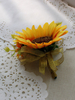 Fleur Boutonnière Prom jaune tournesol fleurs de mariage synthétiques