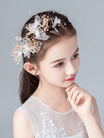 Fleur Fille Headpieces Perles Ivoire Accessoire Dentelle Fleur Accessoires De Cheveux Enfants