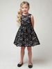 Fleur fille robe dentelle dentelle jewel col