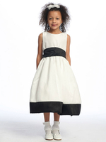Fleur fille robe polyester arcs de jeux de jewel sans manches noir