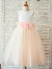 Fleur Fille Robe V Retour Tulle Une Ligne Toddles Pageant Robe Ruban Bow Longueur De La Cheville Tutu Enfants Robe De Fête