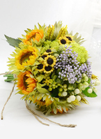 Fleurs de mariage Bouquet de mariée de fleur en soie émeraude