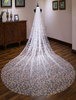 Fleurs de voile de mariée en dentelle longue cascade de la cathédrale un voile de mariée bordures