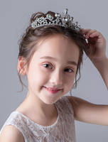 Flower Girl Accessoires pour cheveux Tiara Silver Kids Strass perlés Little Girl Headpieces