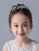 Flower Girl Hair Accessoires Argent Enfants Papillon Coiffes Cristal Strass Perlé Petites Filles Cheveux Bandes