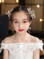 Flower Girl Headpieces Light Sky Blue Flowers Head Flower Metal Accessoires pour cheveux pour enfants