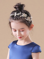 Flower Girl Headpieces Rubans Blonds Chapeaux Accessoires de cheveux en métal pour enfants