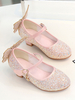 Flower Girl Shoes Pink PU Leather Strass Party Shoes For Kids