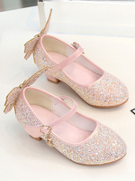 Flower Girl Shoes Pink PU Leather Strass Party Shoes For Kids