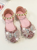 Flower Girl Shoes Pink PU Leather Strass Party Shoes For Kids