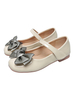 Flower Girl Shoes White PU Leather Bows Chaussures de soirée pour enfants