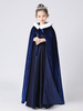 Flower Girl Wraps Ink Blue Polyester Long Winter Flower Girl Capes