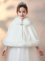 Flower Girl Wraps Ivoire sans manches en fausse fourrure Cape Flower Girl Winter Poncho