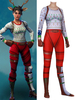 Fortnite - Costume de Cosplay FORTNITE Collant Parachutisme Rouge de Raider Nez Rouge pour Adultes Jeux Noël Costumes Cosplay Déguisements Halloween