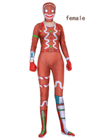 Fortnite - Costume de Cosplay MERRY MARAUDER Jeux FORTNITE Collant Parachutisme Combinaison Orange Rouge pour Adulte Déguisements Halloween Bonhomme de pain d\