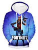 Fortnite Cosplay Costumes Bleu 3D Numérique Sweat à Capuche Déguisements Halloween