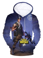 Fortnite Cosplay Costumes Bleu 3D Numérique Sweat à Capuche Déguisements Halloween