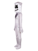 Fortnite Marshmello Costumes Cosplay Blanc Fortnite Set Costumes Cosplay Jeu Jumpsuit Polyester Kid