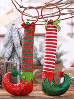 Fournitures de fête de Noël Bow Sequin Bow Bell Elf Boot Décorations de costumes de Noël Déguisements Halloween