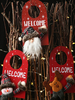 Fournitures de fête de Noël cintre porte Dool Wood décorations de costumes de Noël Déguisements Halloween