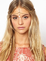 Front de Boho Triple Head or chaînes chaînes Accessoires cheveux pour les femmes