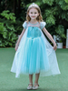 Frozen 2 Elsa la Reine des Neiges Robe Paillette manches courtes manches plissées Kids Party Robes