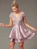 Fuchsia Pink Homecoming Robe 2022 Courte-ennette en V Vins de remise des diplômes
