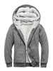 Full Zip Men à capuche en laine en gris