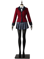 Gambling School pour femme Cravate Ensemble Animé japonaise Coton polyester bordeaux Déguisements Halloween