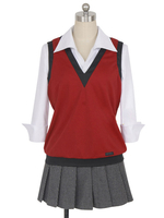 Gambling School pour femme Gilet Ensemble Animé japonaise en tissu uniforme bordeaux Déguisements Halloween