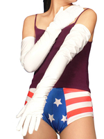 Gants collants en PVC blancs Déguisements Halloween