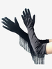 Gants De Danse Latine Accessoire À Franges Noires Sexy Costume De Danse