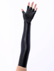 Gants de latex noirs à doigts ouverts Déguisements Halloween